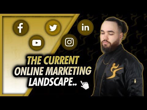 Marketing landscape with social media logos